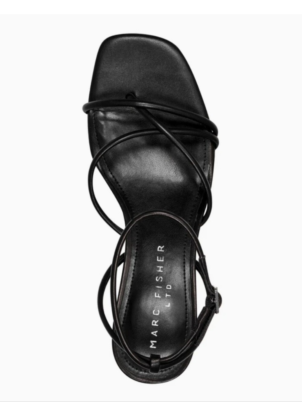 Marc Fisher Black Ballen Strappy Low Heel Sandal. Size 8 - Picture 8 of 10